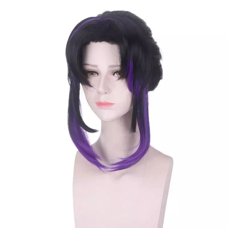 Synthetic Gradient Purple High Ponytail Wig Anime Inspired Cosplay Costume Long Fiber Wig for Festival Party Role Play