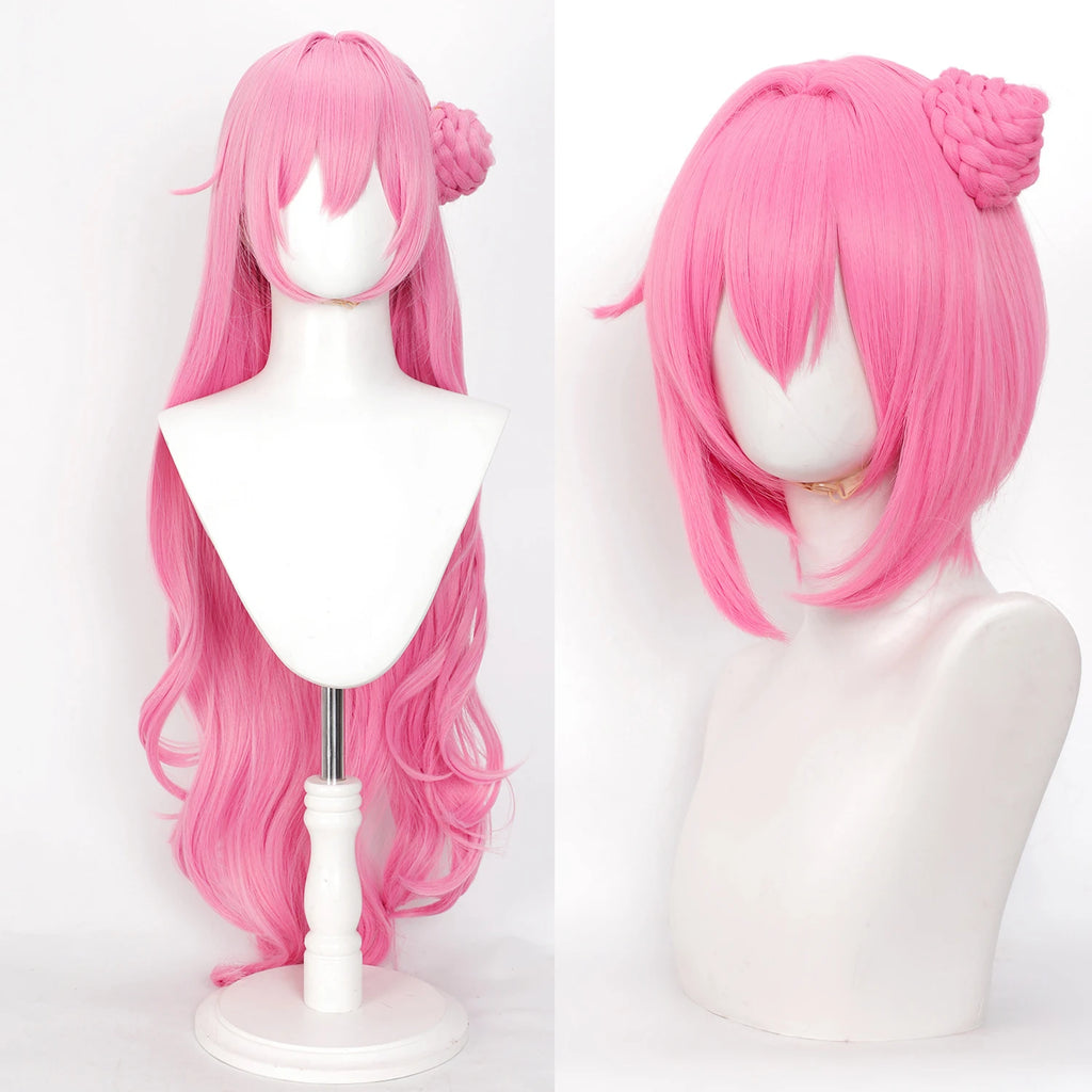 Cosplay Wig Goddess Of Victory Nikke Anime Wig Dorothy Pink Game Role-Playing Wig Grab Bun Synthetic Wig with Wigcap for Anime